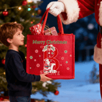 Personalizzato Babbo Natale che legge la lista dei regali Design eco-compatibile Sacchetto di iuta rosso con nome e iniziali Uso quotidiano Regalo di Natale per la famiglia e gli amici