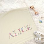 Coperta personalizzata colorata floreale in morbido cotone con nome ricamato Regalo di compleanno per la festa del bebè per i neonati e i nuovi genitori
