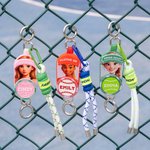 Personalized Photo to AI Character Pickleball Tennis Baseball Bag Holder Tag with Name Game Birthday Gift for Ball Sports Lovers