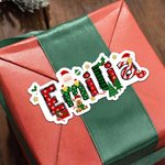 Etiquetas de regalo personalizadas e impermeables con nombre y diseño de Papá Noel y reno para decoraciones navideñas para familia y amigos