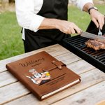 Personalizzato personaggio dei cartoni animati in pelle PU A5 Copertina del taccuino con nome Uso quotidiano Compleanno Regalo di Natale per l'amante della cucina Chef