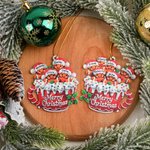 Tasse personnalisée « 3-6 Gingerbread Cocoa » à double impression, décoration de Noël avec prénom, objet de décoration d'intérieur, cadeau de Noël pour la famille et les amis
