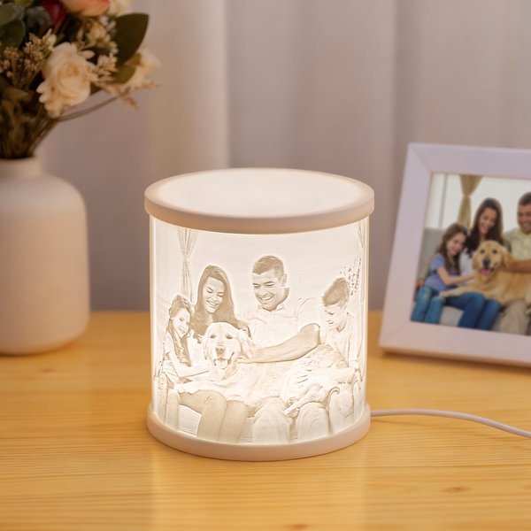 Personalised 3D Printed 1-2 Photos Luminous Relief Translucent Light Home Decoration Birthday Memorial Condolence Gift for Family Friends