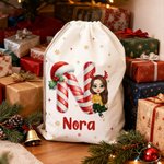 Sac en toile avec cordon de serrage avec nom Cadeau de Noël pour les amis et la famille