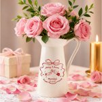 Personalised Romantic Hand-Painted Style Married Ceramic Vase with Name and Date Home Decor Wedding Engagement Christmas Gift for Couples