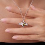 Collana personalizzata con zircone colibrì con pietra di nascita Gioielli delicati Regalo di compleanno e anniversario per le donne amanti dei colibrì