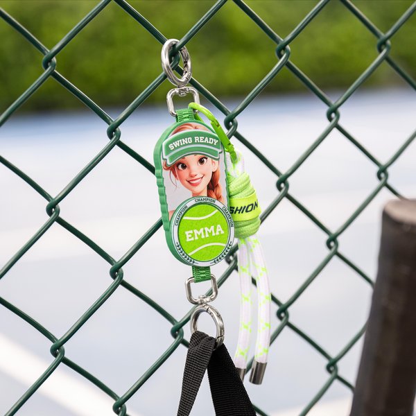 Spersonalizowane zdjęcie do postaci AI Pickleball Tenis Przywieszka do torby baseballowej z imieniem Prezent urodzinowy dla miłośników sportów z piłką