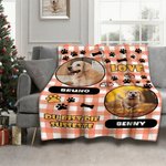 Personalisierte Weiche Decke mit Haustierfoto Pfotenabdruck Namen und Text Haus Deko Geburtstag Geschenk für Tierhalter Liebhaber Familie Freund