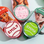 Personalized Photo to AI Character Pickleball Tennis Baseball Bag Holder Tag with Name Game Birthday Gift for Ball Sports Lovers