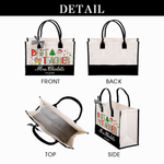 Personalized Best Teacher Cute Christmas Letter Large Cotton and Linen Tote Bag with Name and Text Christmas Gift for Teacher