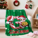 Tutti i miei cari vicini con un abbraccio - Coperta morbida personalizzata con nome e personaggio animato