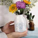 Personalised Romantic Hand-Painted Style Married Ceramic Vase with Name and Date Home Decor Wedding Engagement Christmas Gift for Couples