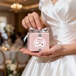 Personalized Romantic Wedding Bow Waterproof Stickers with Name Gift Decor Wedding Bridal Shower Party Favors for Couple