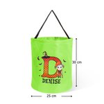 Personalisierte Cartoon Figur Hexenhut Initiale Halloween Eimertasche mit LED-Licht Namen Trick or Treat Süßigkeiten Korb Party Geschenk für Kinder