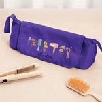 Personalized Stylish Birth Flower Hairdressing Element Portable Hair Tools Travel Bag with Name and Heat Resistant Mat Birthday Gift for Women
