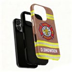 Personalized Maltese Cross Firefighter Uniform Glossy Matte Phone Case with Name for iPhone Samsung Thanksgiving Day Birthday Gift for Firefighters