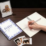 Personalized Toile De Jouy 1-7 Line Art Dogs Cats A5 Spiral Journal Notebook with Names Memorial Birthday Gift for Pet Owners Lovers