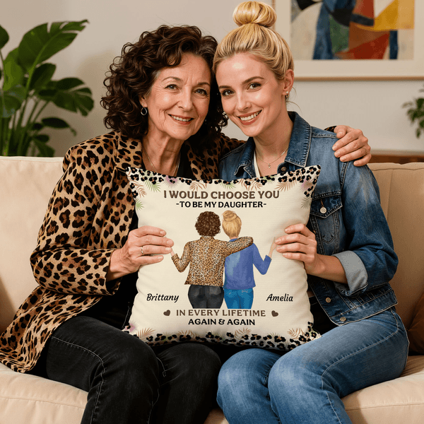 Taie d'oreiller personnalisée en forme de léopard avec nom Cadeau d'anniversaire pour maman fille