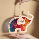 Personlig Elegant Elephant Stained Glass Effect akryl solfanger ornament med navn Hjemmedekorasjon Vennskap Bursdagsgave til beste venninne