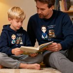 Personalized Cartoon Reading Character Stacked Books Soft T-shirt Sweatshirt Hoodie with Name and Title Book Club Family Gift for Adults Kids