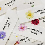 Personlige fødselsblomst syetiketter navnelapper sett med 10 for klær håndlaget vare bursdagsgave til strikking DIY håndverkselskere