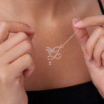 Personalizada Mariposa Inicial Birthstone Collar Dainty Joyería Cumpleaños Aniversario Regalo de Navidad para las mujeres