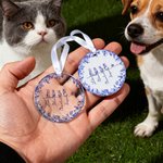 Personlig Toile De Jouy 1-7 Line Art Dogs Cats julepynt med navn Julegave til minne om bursdag til kjæledyrseiere