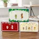 Boîte à Biscuits en Métal Alimentaire Personnalisée avec 1 à 6 Animaux de Dessin Animé Photos et Noms Cadeau Noël pour Enfants Famille
