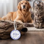 Personlig Toile De Jouy 1-7 Line Art Dogs Cats julepynt med navn Julegave til minne om bursdag til kjæledyrseiere