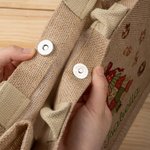 Spersonalizowany patchwork Element Choinka Święty Mikołaj Duża jutowa torba z imieniem Prezent świąteczny dla rodziny Dzieci