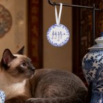 Personlig Toile De Jouy 1-7 Line Art Dogs Cats julepynt med navn Julegave til minne om bursdag til kjæledyrseiere