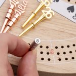 Spersonalizowane metalowe kołki do gry w Cribbage z imieniem i nazwiskiem Prezent urodzinowy dla miłośników gry w Cribbage