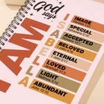 Personlig God Says Bibelvers A5 Spiralbok med navn og 120 linjerte sider Bursdagsgave til familie, venner og kristne
