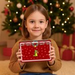 Boîte à Biscuits en Métal Alimentaire Personnalisée avec 1 à 6 Animaux de Dessin Animé Photos et Noms Cadeau Noël pour Enfants Famille