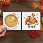 Personlig søt gresskarvalp 11 oz 15 oz keramisk kaffekrus med navn høst Thanksgiving bursdagsgave til hundeelskere eiere