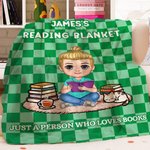 Personnalisé Multicolore Damier Mignon Personnage Carton Doux Couverture avec Nom Anniversaire Noël Cadeau de Lecture pour les Amoureux du Livre Rats de bibliothèque
