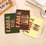 Personlig God Says Bibelvers A5 Spiralbok med navn og 120 linjerte sider Bursdagsgave til familie, venner og kristne