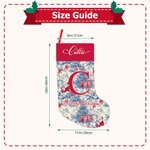 Personalised Toile De Jouy Style Santa Claus Initial Hanging Christmas Stocking with Name Home Decor Christmas Gift for Kid Family