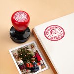 Gepersonaliseerde schattige Kerstman Gingerbread Man Kerst thema stempel met naam en inkt Gift Tag Decor Kerstfeest Favors voor kinderen familie vrienden