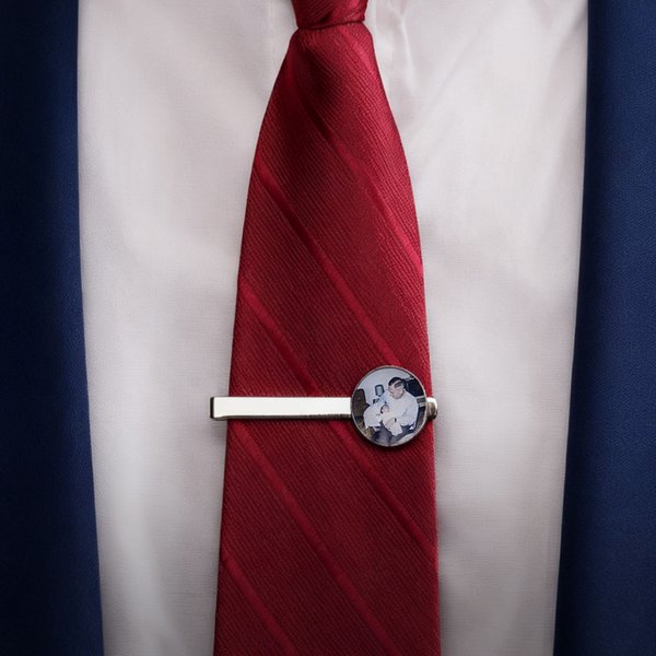 Personalized Exquisite Photo Tie Clip Birthday Wedding Father's Day Gift for Dad Groom Husband