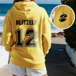 Personalisierte Kapuzenjacke aus 100 % Baumwolle im Ball-Sport-Design mit Teamnamen Namen und Nummer Spieltag Geburtstag Geschenk für Ballspieler