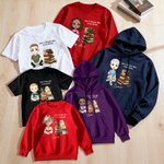 Personalized Cartoon Reading Character Stacked Books Soft T-shirt Sweatshirt Hoodie with Name and Title Book Club Family Gift for Adults Kids