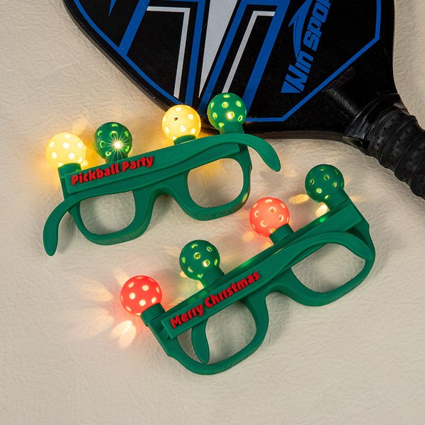 Personalisierte 3D-gedruckt Light Up Miniatur Pickleball Brille mit Text Party Dekoration Weihnachtsgeschenk für Pickleball-Liebhaber