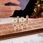 Personalised Multicolour Name Wooden Cribbage Pegs Set of 3 Board Game Accessories Birthday Gift for Cribbage Lovers