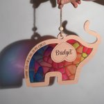 Personlig Elegant Elephant Stained Glass Effect akryl solfanger ornament med navn Hjemmedekorasjon Vennskap Bursdagsgave til beste venninne