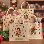 Henkilökohtainen Patchwork Elementti Joulupuu Santa Claus Suuri Juutti Kangaskassi nimi joululahja perheen lapsille