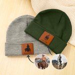Personalized Multicolour Horse Photo Knitted Beanie Hat with Name Daily Accessories Birthday Gift for Horse Lovers Riders 2