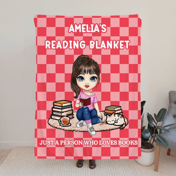 Personnalisé Multicolore Damier Mignon Personnage Carton Doux Couverture avec Nom Anniversaire Noël Cadeau de Lecture pour les Amoureux du Livre Rats de bibliothèque