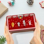 Boîte à Biscuits en Métal Alimentaire Personnalisée avec 1 à 6 Animaux de Dessin Animé Photos et Noms Cadeau Noël pour Enfants Famille