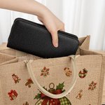 Spersonalizowany patchwork Element Choinka Święty Mikołaj Duża jutowa torba z imieniem Prezent świąteczny dla rodziny Dzieci
